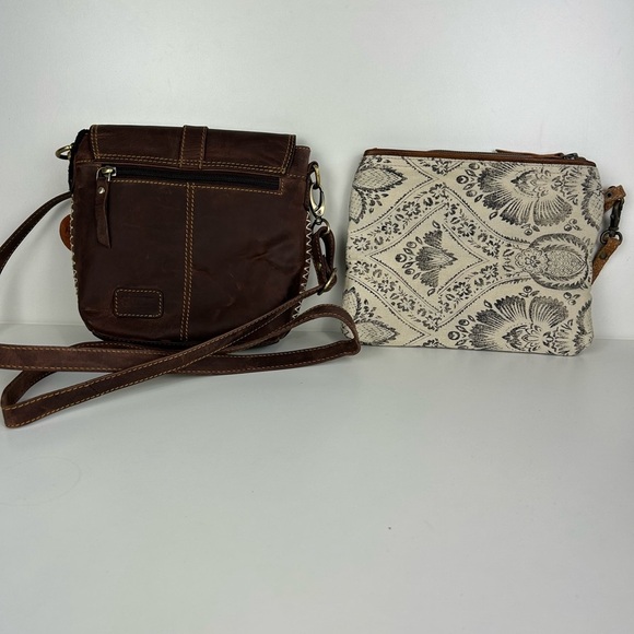 MYRA LEATHER CROSSBODY AND WRISTLET SET LOT - Picture 2 of 13